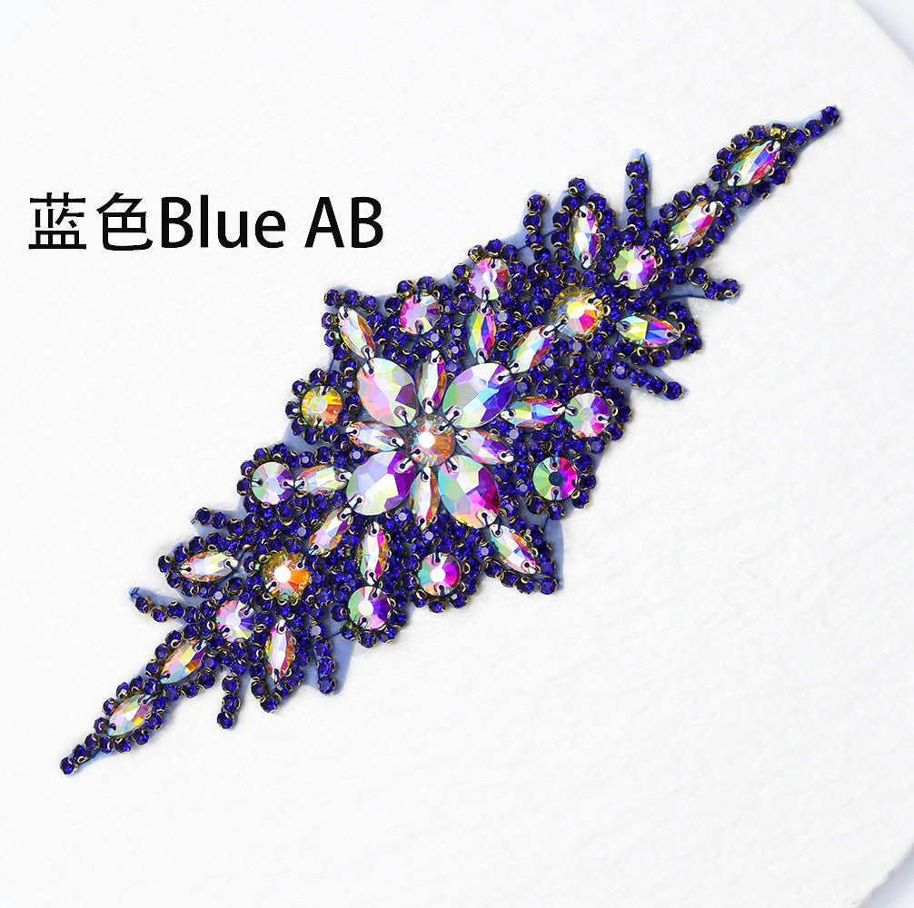 Wholesale Hand sewn bead rhinestone hot melt adhesive patch