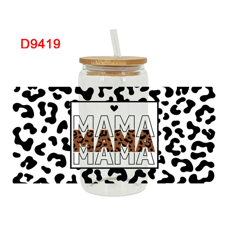 Wholesale Mother's Day Colored Alphabet   16oz Cup UV DTF Wraps