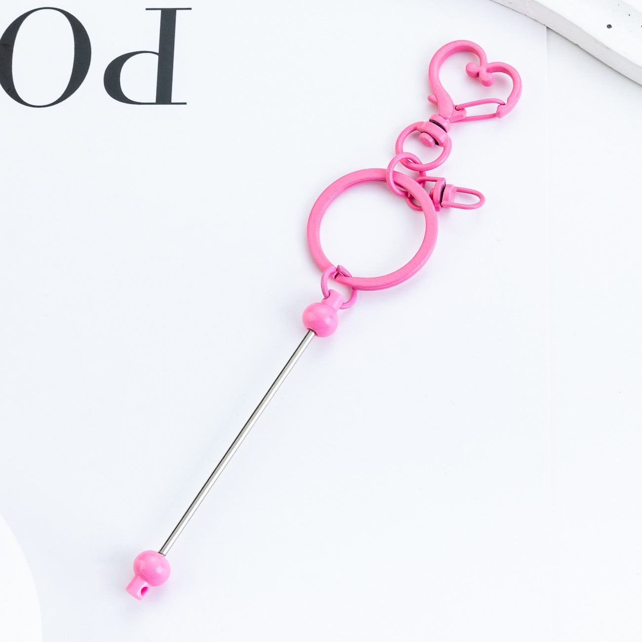 Wholesale DIY Beaded Heart Keychain Pendant Event Commemorative Small Gift Keychain Creative Luggage Pendant Keychain