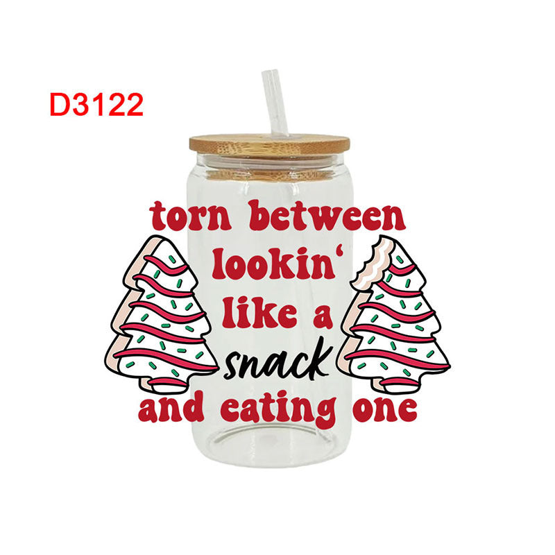 Wholesale Colorful Christmas Tree 16oz Cup UV DTF Wraps