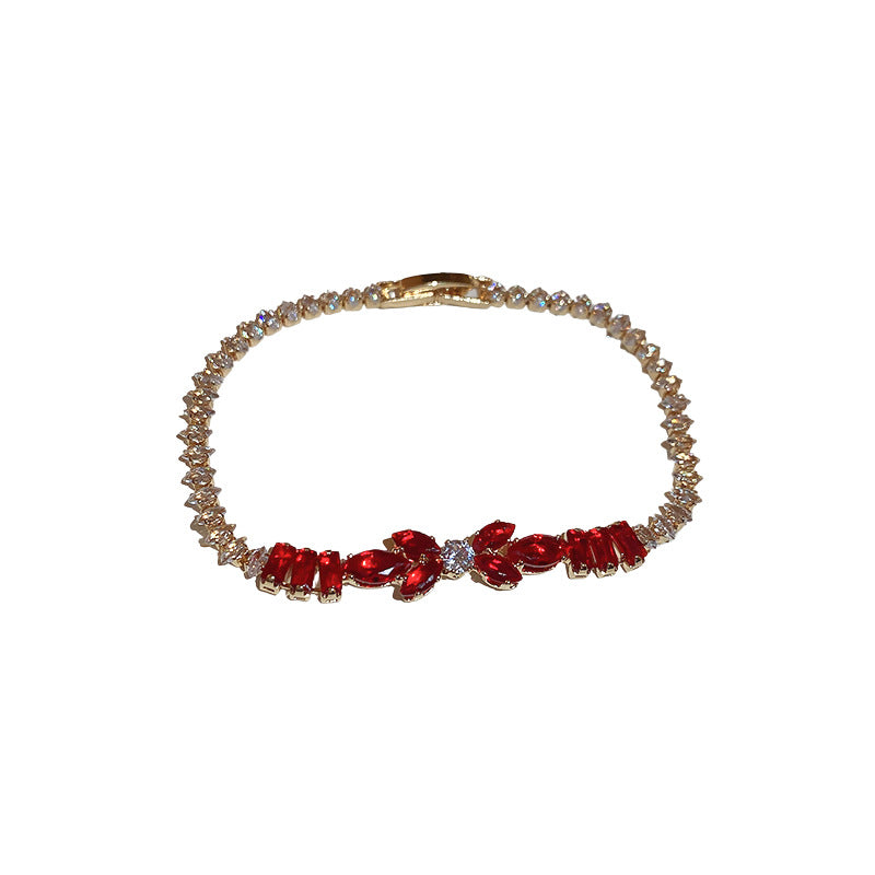 Wholesale Zircon Square Leaf Buckle Metal Bracelets