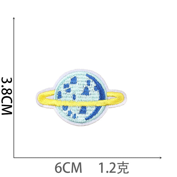 Wholesale Polyester Iron On Astronaut Embroidery Patches Space Rocket Planet Decorative Badges For Clothing Everyday Use