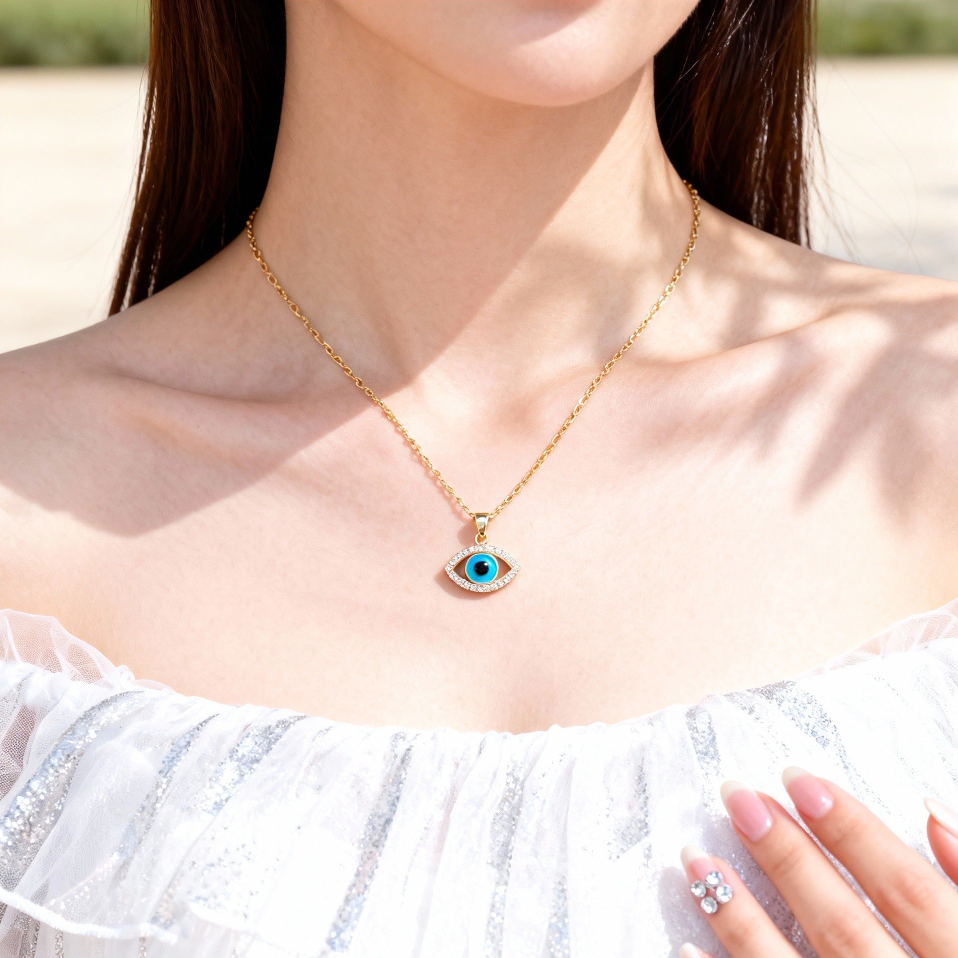 Wholesale Devil' s Eye eye necklace with enamel personalized pendant