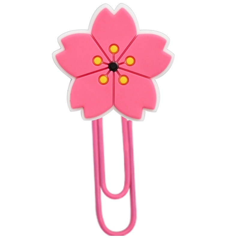 Wholesale Random 50pcs Student Paper Clip Pink Peach Blossom Bookmark