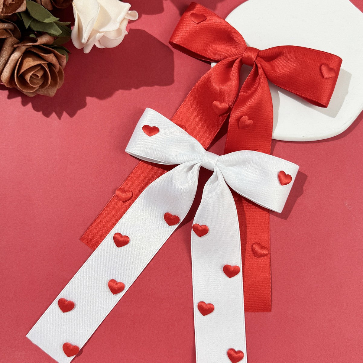 Wholesale Valentine's Day Red Love Bow Ribbon Sweet Girl Cute Back  Fashion Hair Accessories