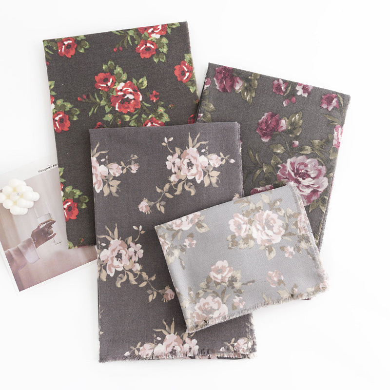 Wholesale Ethnic Style Printed Short Tassel Imitation Cashmere Scarf