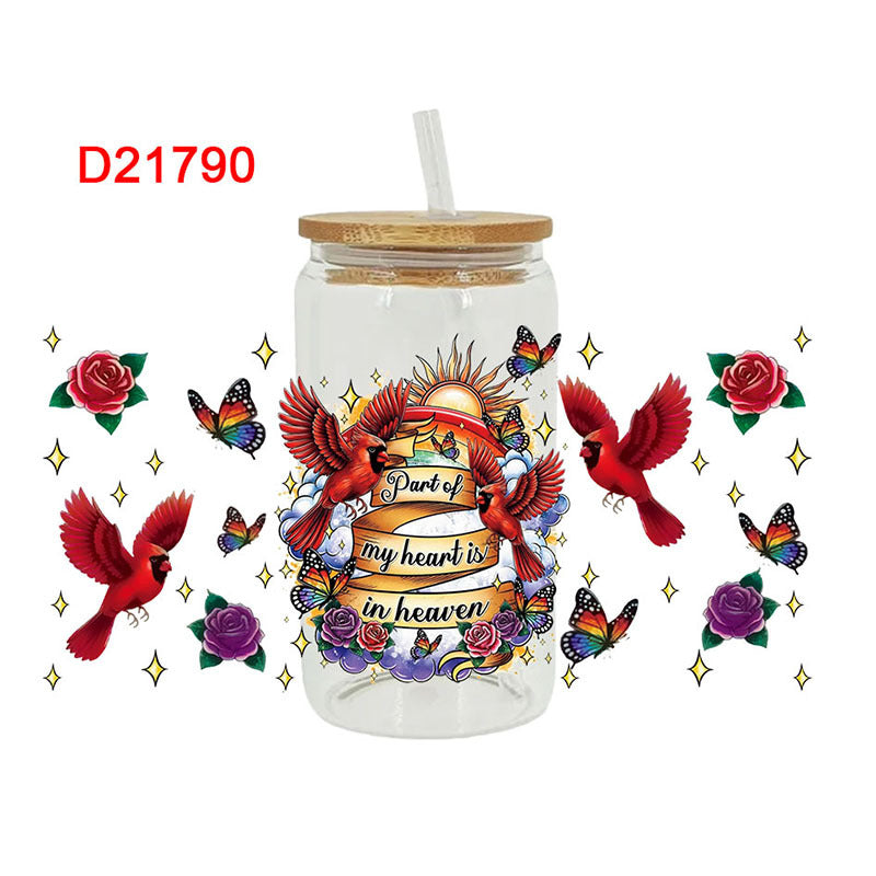 Wholesale Colorful Cartoon Little Bird Ladybug 16oz Cup UV DTF Wraps