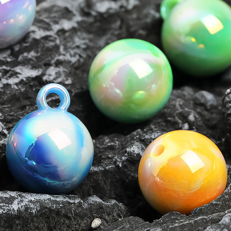 Wholesale Random 20pcs/pack 16mm Acrylic UV Plated Round Bead DIY Bead Accessories