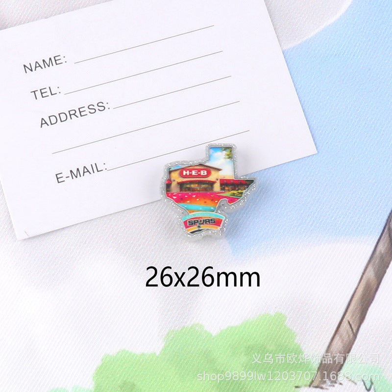 Wholesale 10pcs glitter cartoon straight-hole DIY acrylic beads OLY Exclusive
