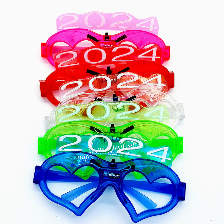Wholesale 2024 Cold Light Love Glasses LED Plastic Toys