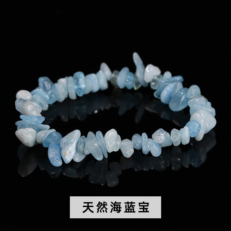 Wholesale natural crystal agate colorful gravel elastic bracelet