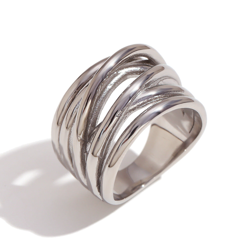Wholesale Irregularly woven and twisted closed-end Stainless Steel Rings
