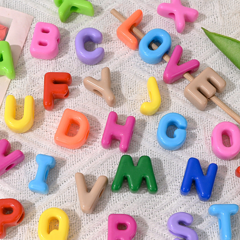 Wholesale 5pcs/pack Acrylic Colorful Letter Beads DIY Jewelry Accessories