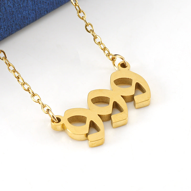 Wholesale Stainless Steel Lucky Number Necklace