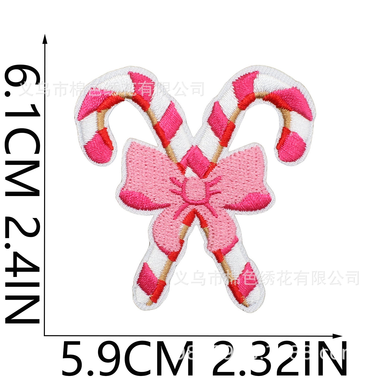 Wholesale Pink Santa Embroidered Iron On Patch Heart Candy Design Decorative Patch For Bags Clothing Holiday Craft Supply