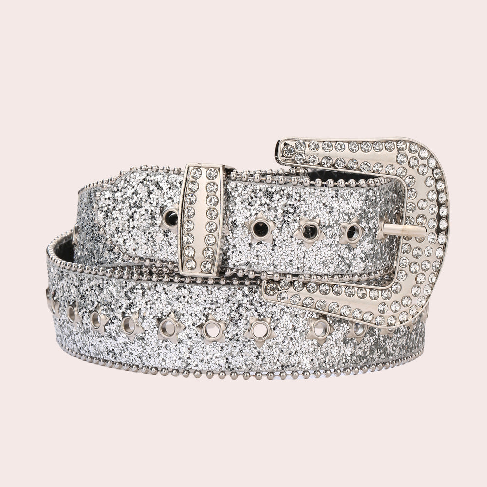 Wholesale Y2k Personalized Trendy Sequined Rhinestone Belt