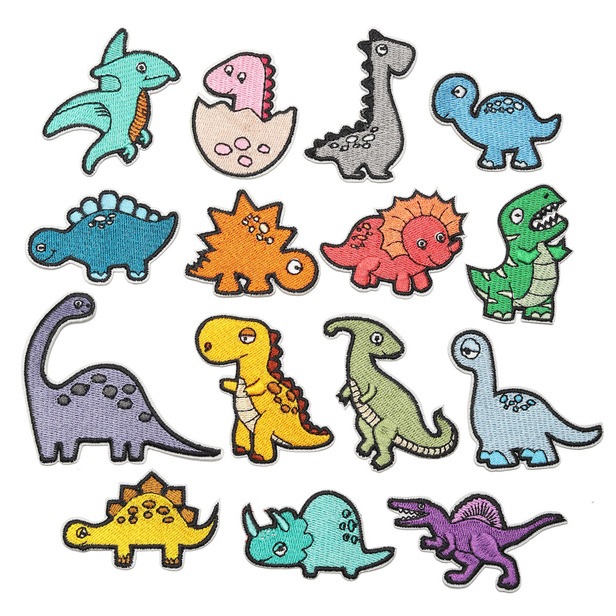 Wholesale Cartoon Dinosaur Embroidered Patch Twill Applique Decorative Sewing Accessory For Clothing Towel Gift
