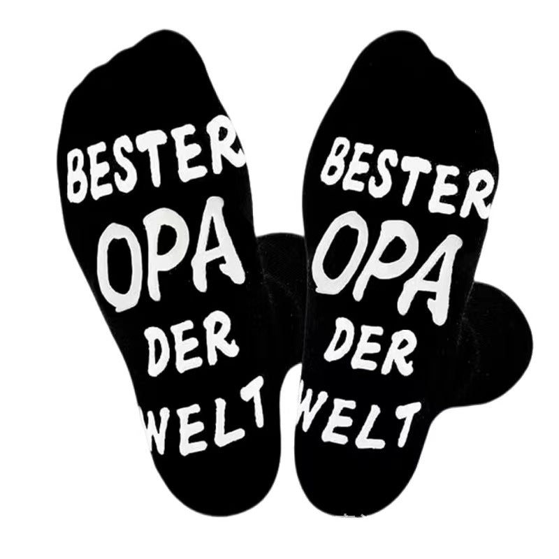 Wholesale of European and American Cotton Medium Cylinder Letter Anti Slip Adhesive Socks