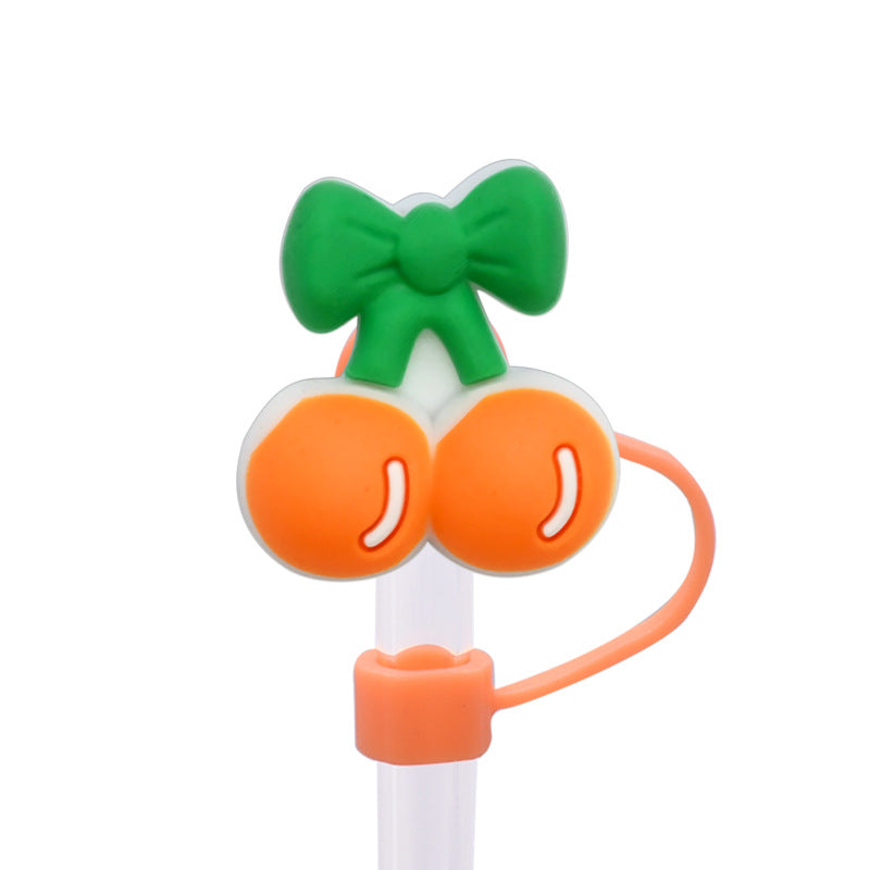 Wholesale Random 100pcs 10MM multicolor cherry  dust plug straw accessories