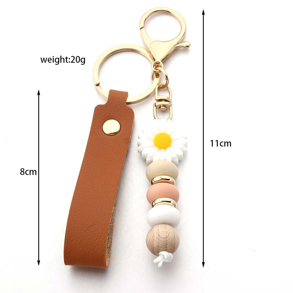 Wholesale Trendy Silicone Bead Keychain Bag Charm Fashion Accessory For Women Birthday Gift
