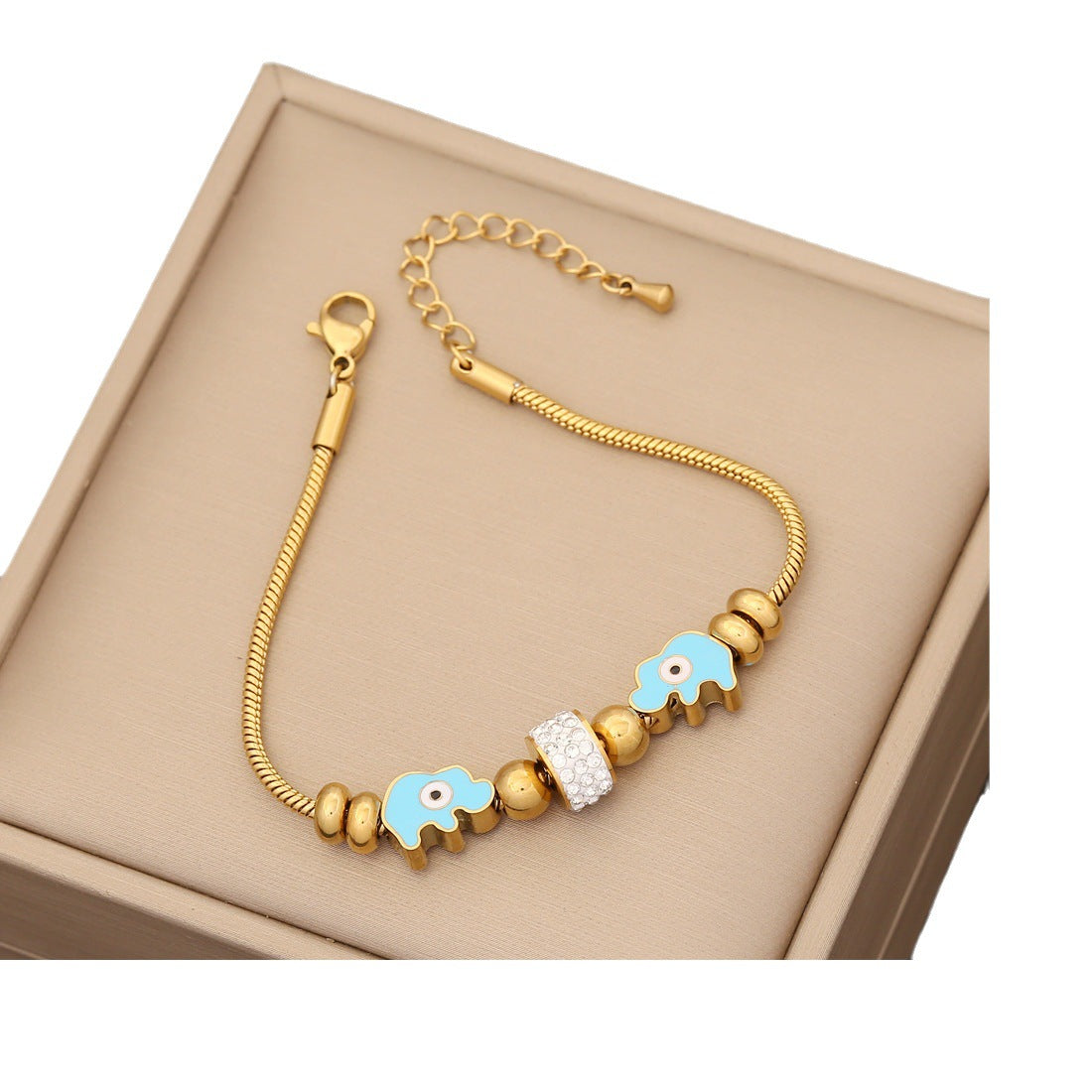 Wholesale Eye Vintage Elephant Stainless Steel Bracelet