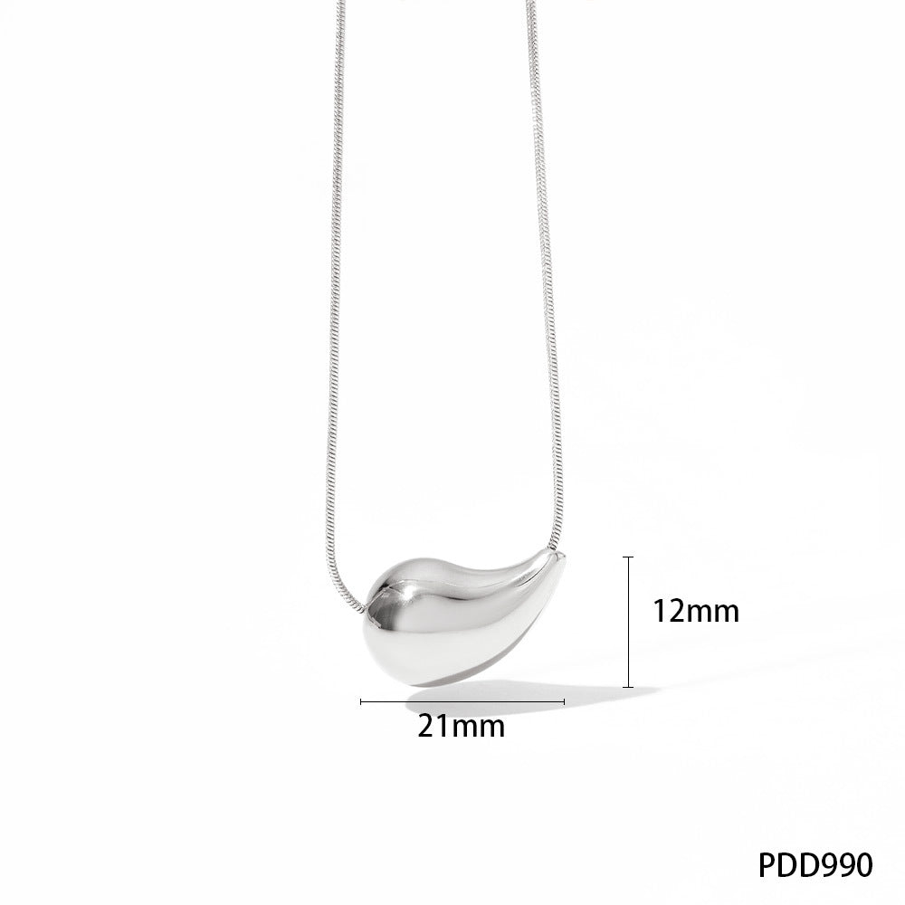 Wholesale Water Drop Titanium Steel Necklaces