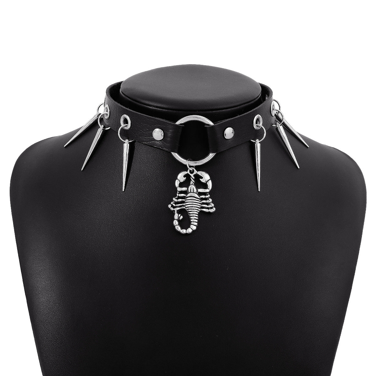 Wholesale Punk Rock Fan Gothic Leather Snake Rivet Bondage Collar Clavicle Chain