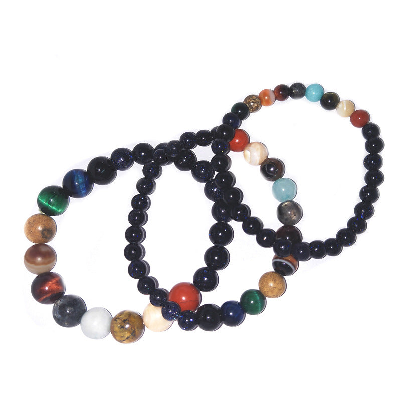 Wholesale Universe Galaxy Eight Planets Blue Sand Bracelet