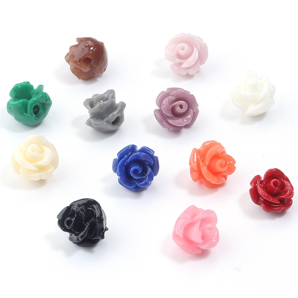 Wholesale 30pcs Colorful Lacquer Carving Powder Pressed Stereo Beads