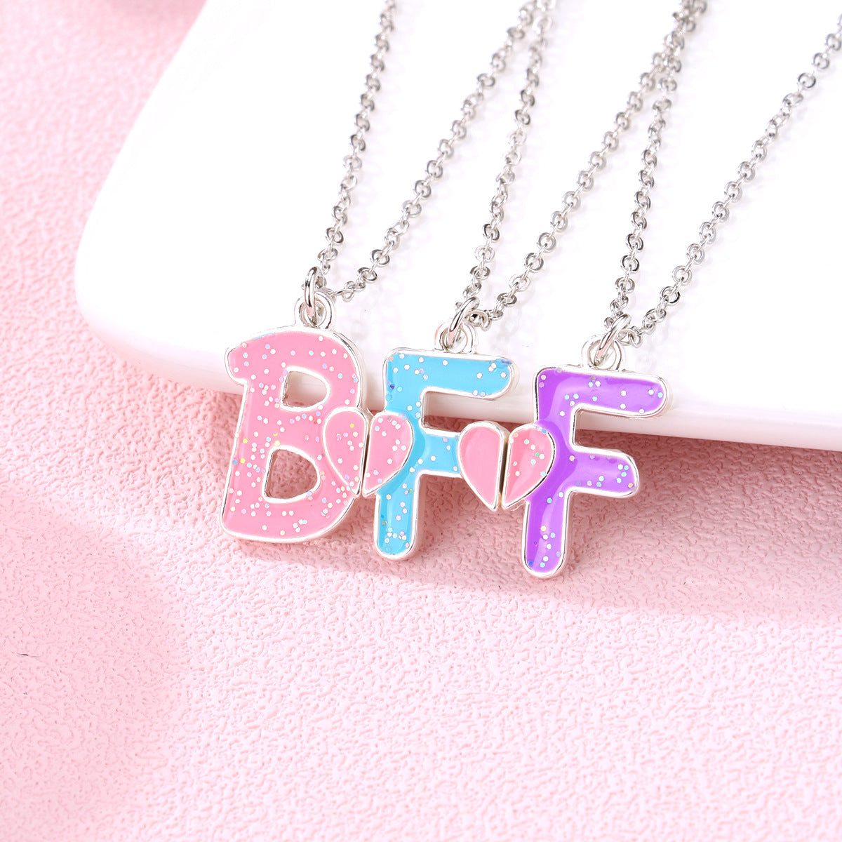 Wholesale BFF necklace simple letter clavicle chain love ing good friend set