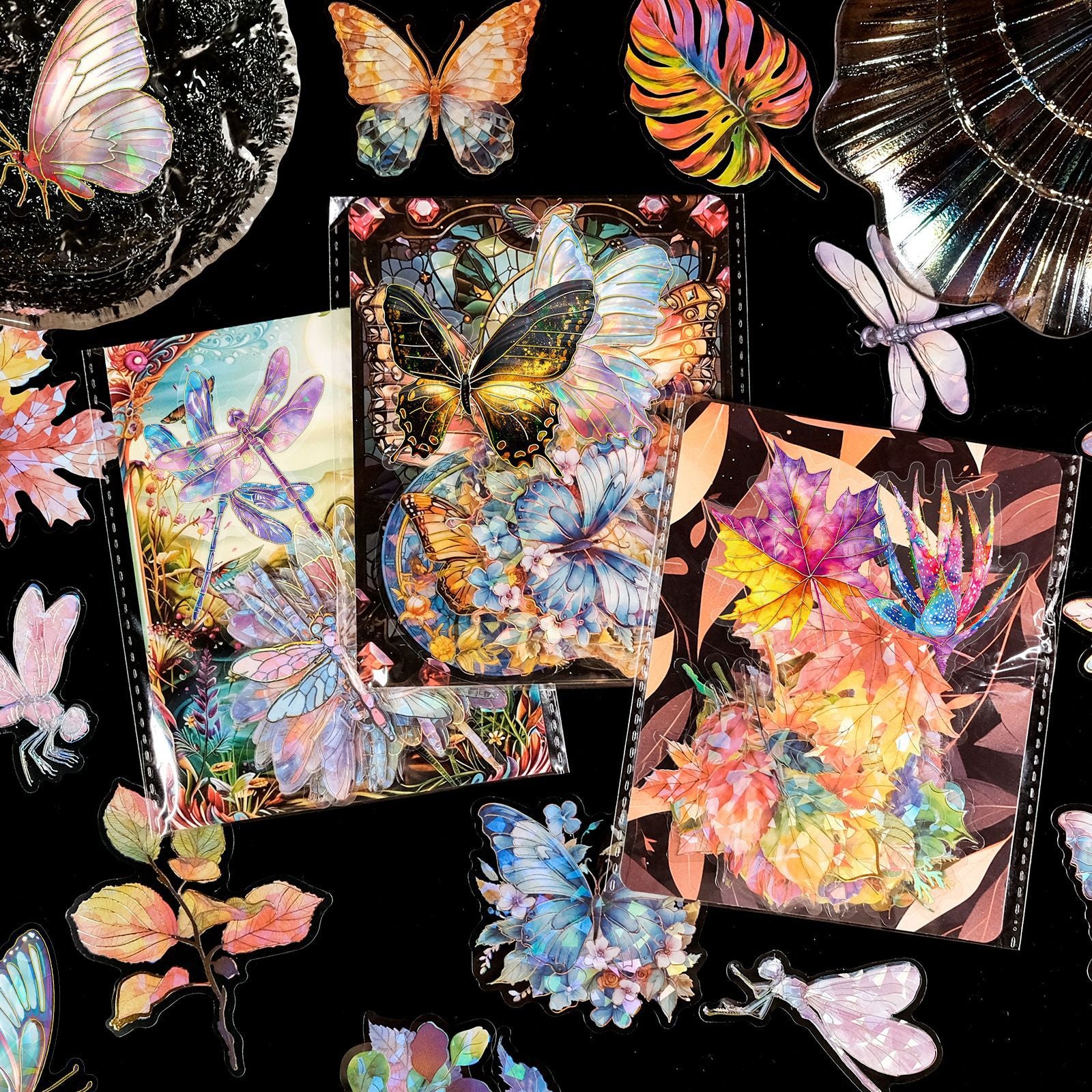 Wholesale 30pcs/pack laser transparent stickers natural scenery series