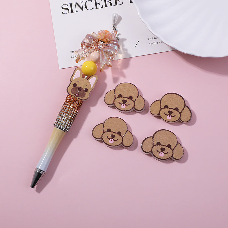 Wholesale 10pcs Husky Dog Straight-Hole Beads DIY Accessories