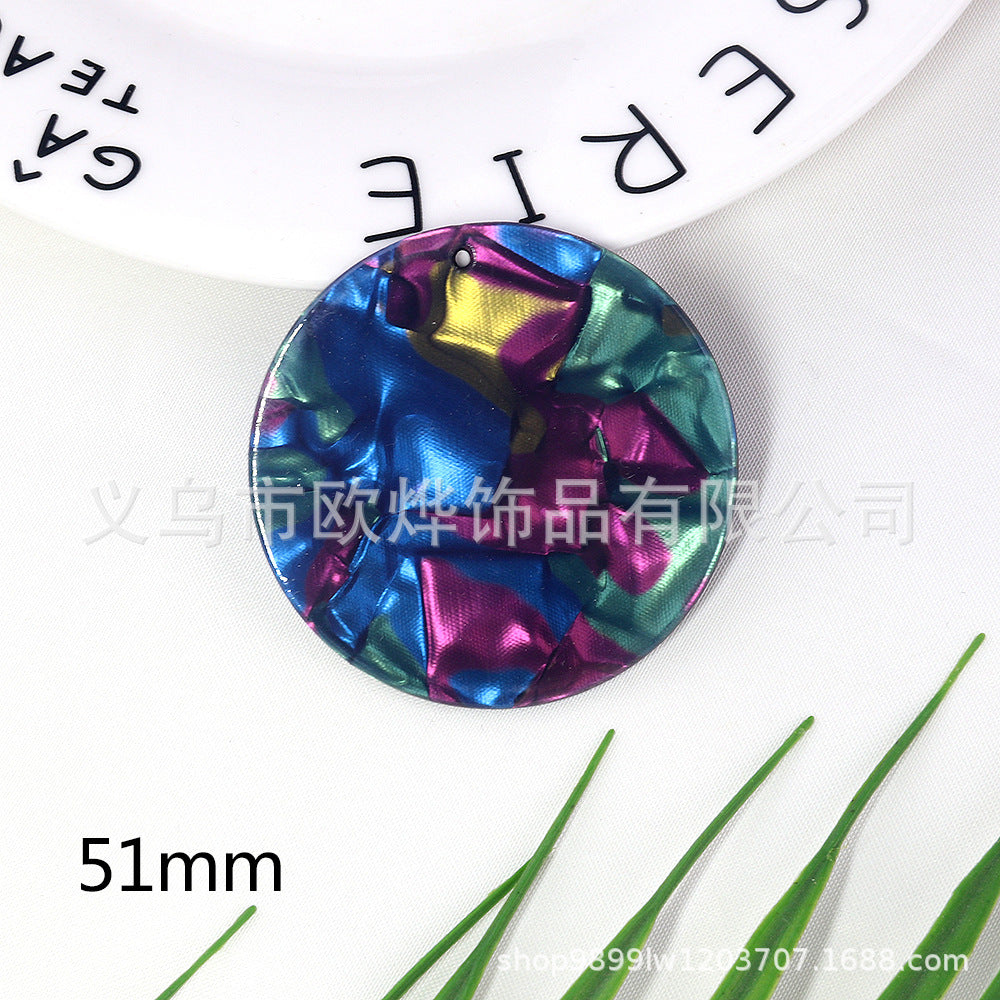 Wholesale 10pcs Textured Acrylic Circle Key Pendant Bookmark