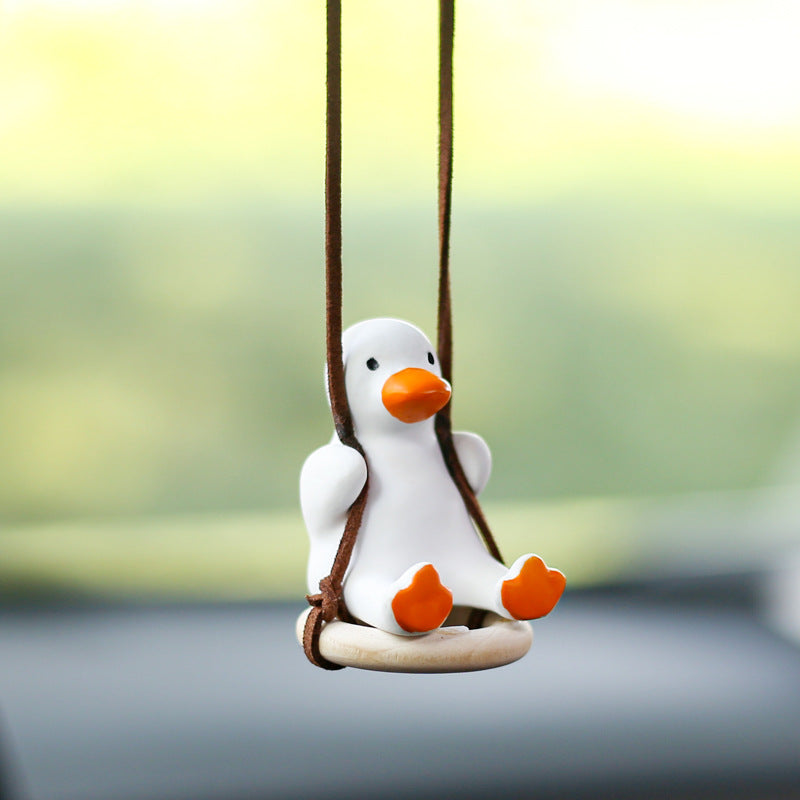 Wholesale Perfume Handmade Gypsum Duck Car Rearview Mirror Pendant