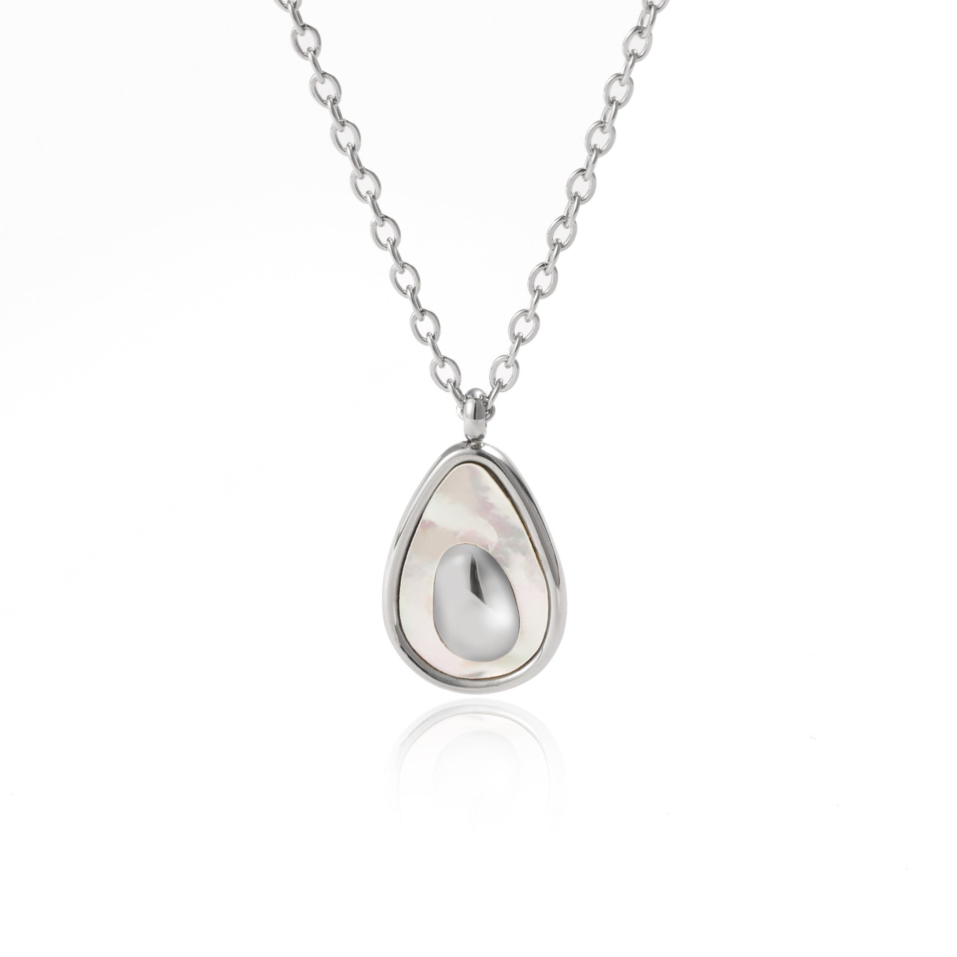 Wholesale Drop-shaped Shell Stainless Steel 18k Gold Plated Necklace Clavicle Chain