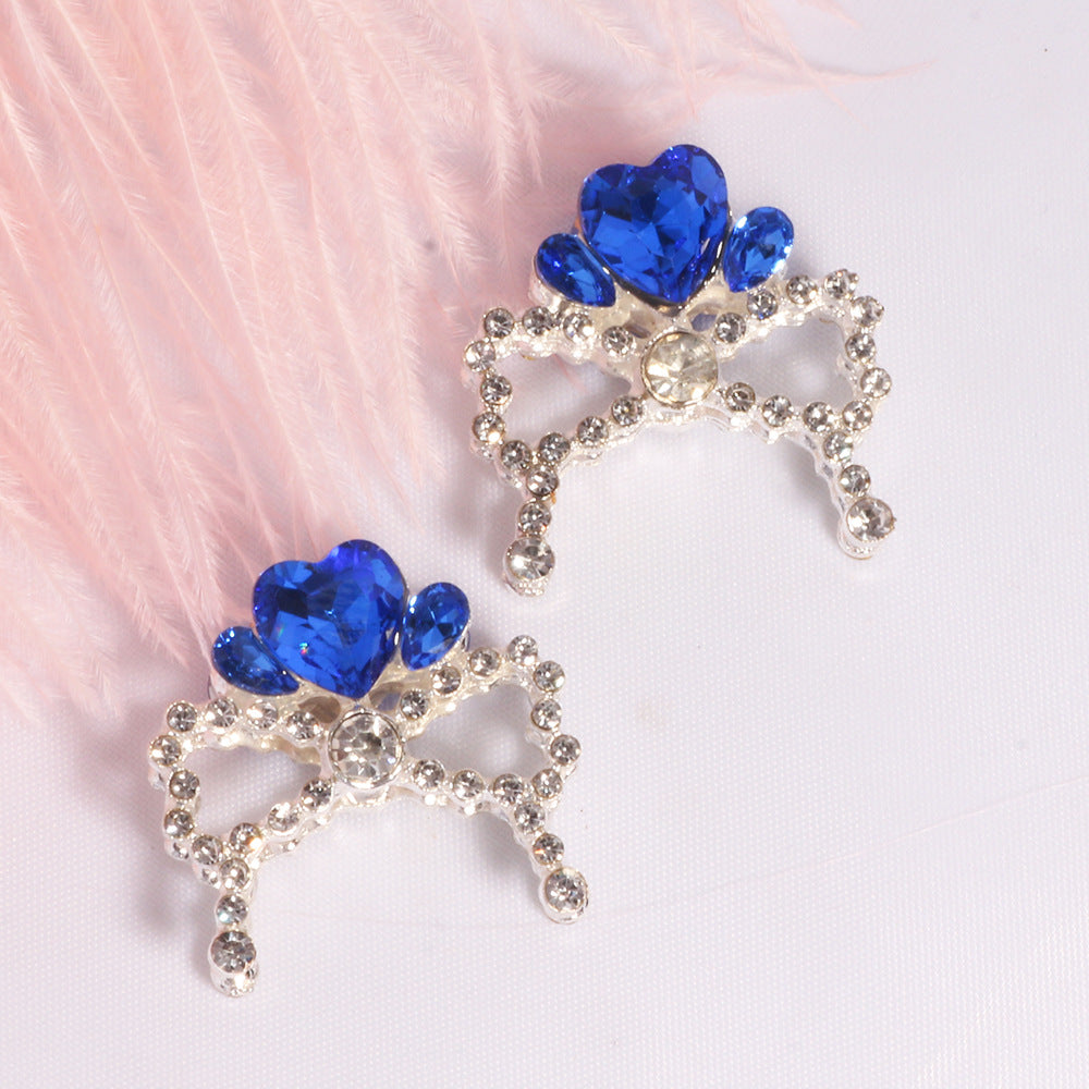 Wholesale 5pcs/pack Alloy crystal crown diamond ball four-way hole beads DIY  accessories