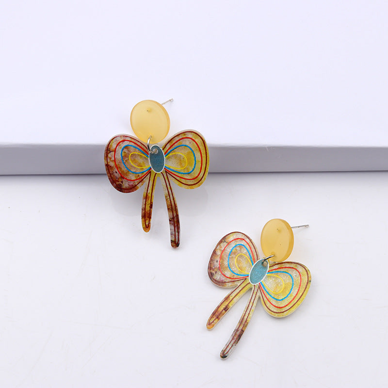 Wholesale Bow Colored Acrylic Earrings