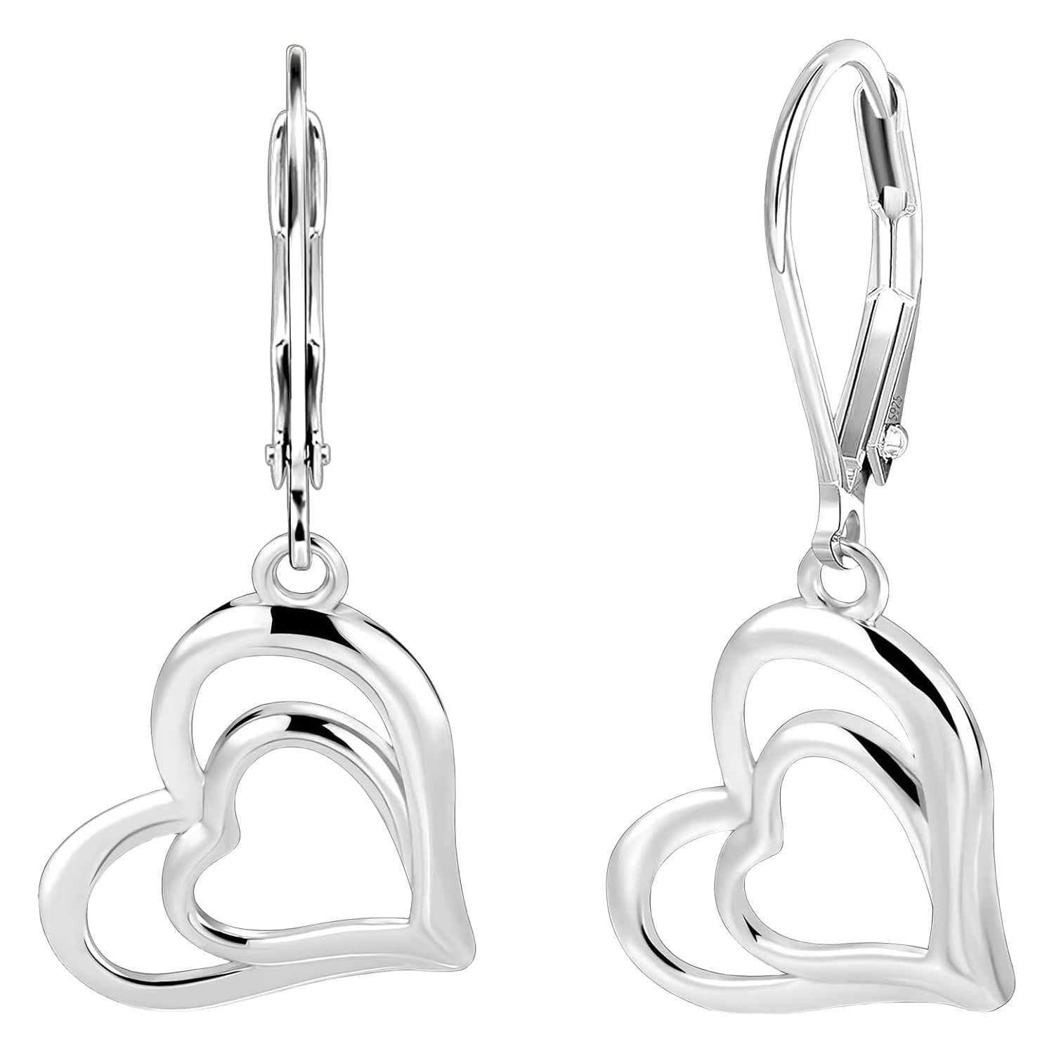 Wholesale  Women' s Love Retro Fashion Personalized Hollow Heart-Shaped Pendant Earrings