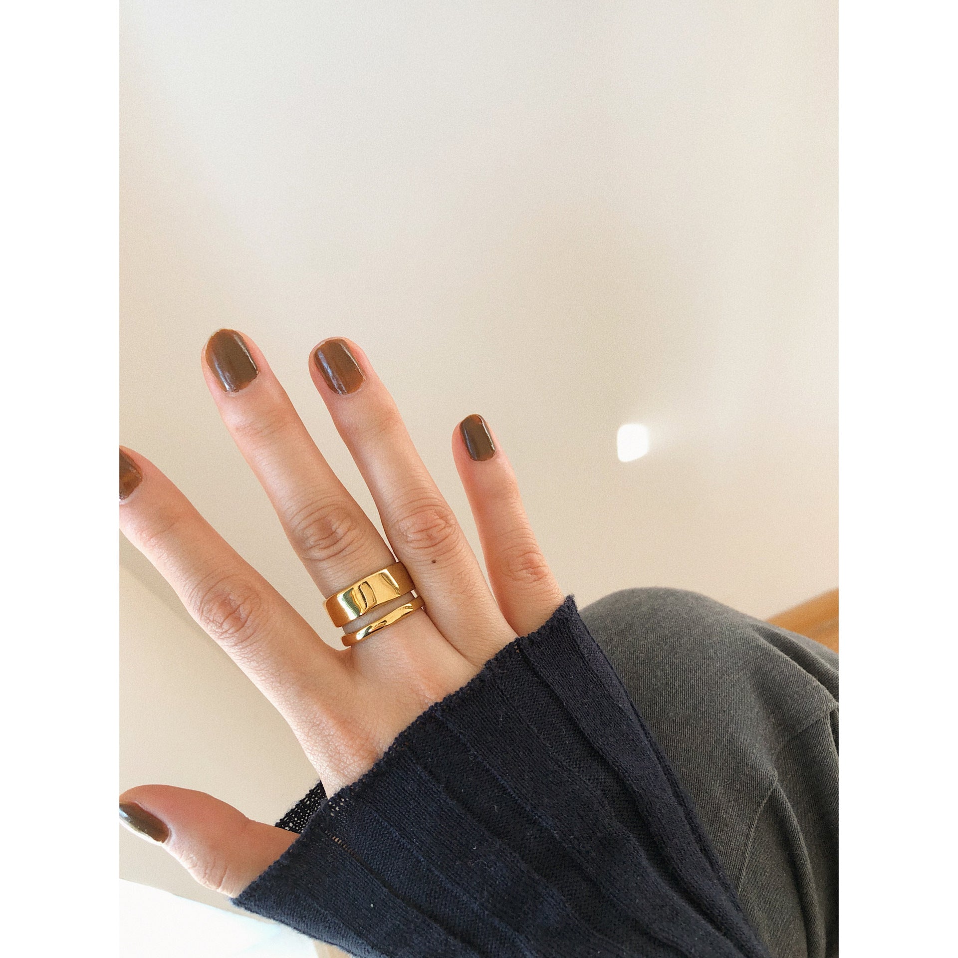 Wholesale Irregular Double Layer Titanium Steel Ring