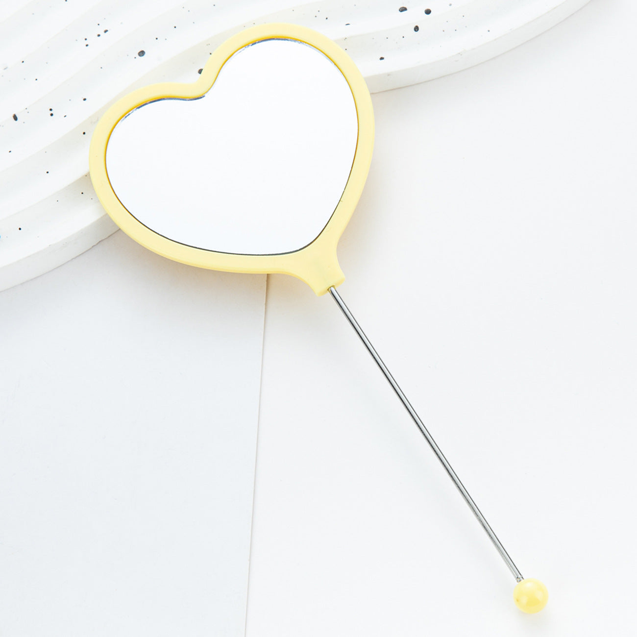 Wholesale DIY beaded handle mirror handheld makeup mirror