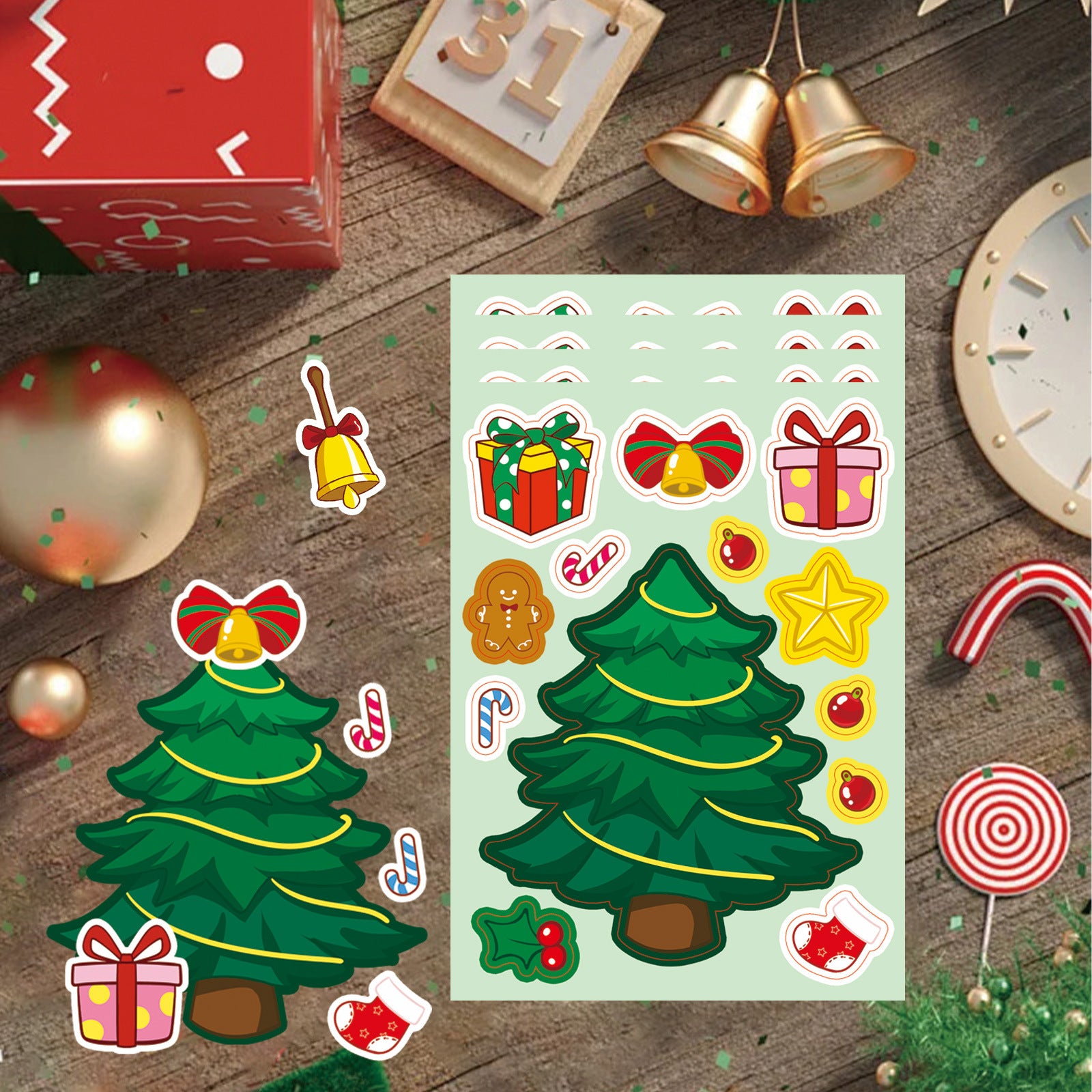 Wholesale 64/ Pack Christmas Face Changing Stickers