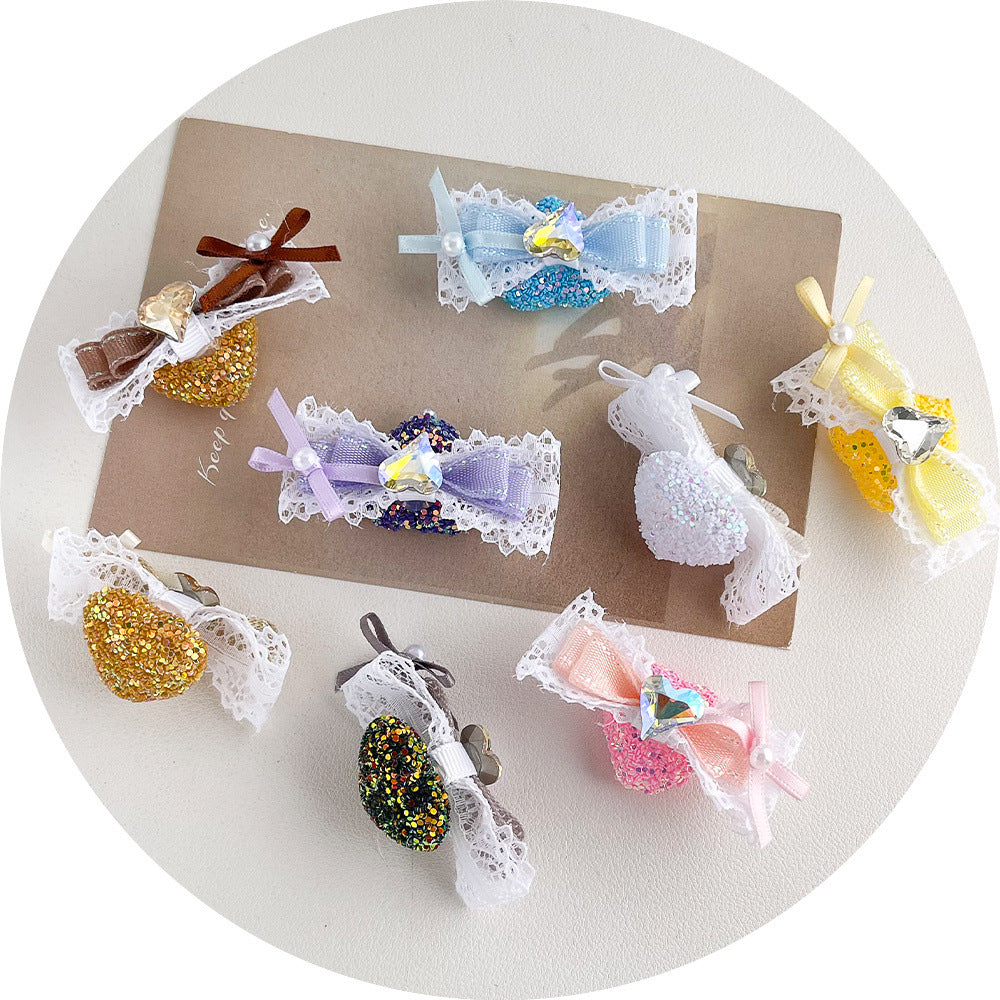 Wholesale 10pcs Lace Bow Heart and Intricate Acrylic Beads