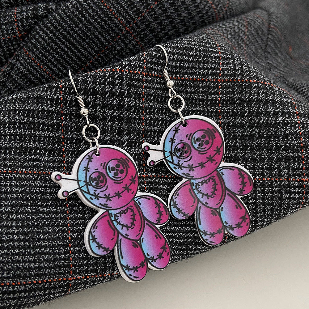 Wholesale Halloween Love Skeleton Cartoon Alloy Earrings