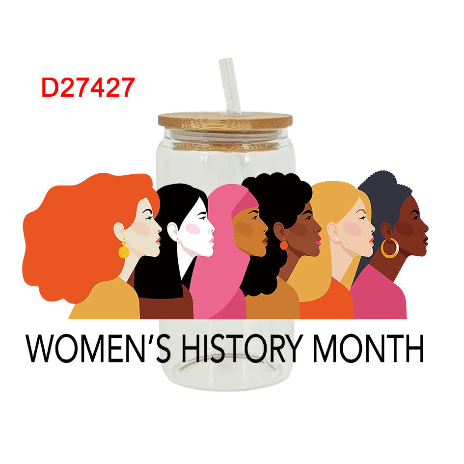 Wholesale Women's History Monthly Series 16oz Cup UV DTF Wraps