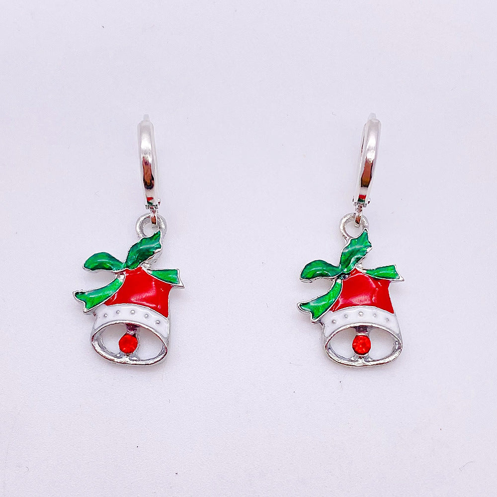Wholesale Christmas Snowman Pendant Alloy Earrings