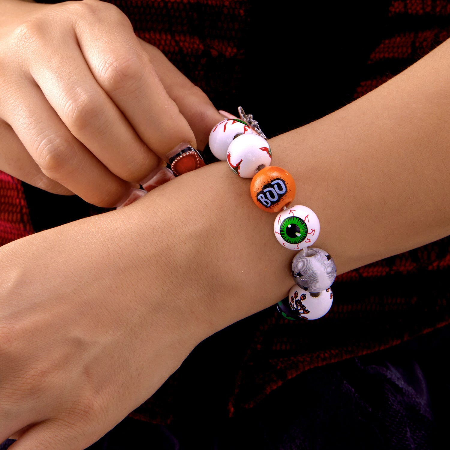 Wholesale Halloween Gothic Wooden Bead Necklace Bracelet