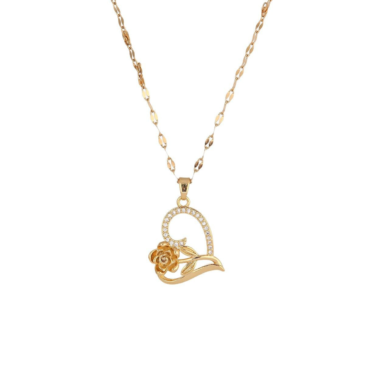 Wholesale Mother's Day Heart Shaped Rose Necklace