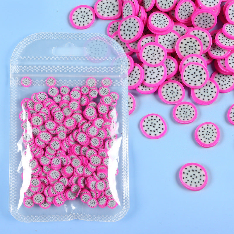Wholesale Watermelon Strawberry Lemon Soft Ceramic Slices Plastic Nail Decoration