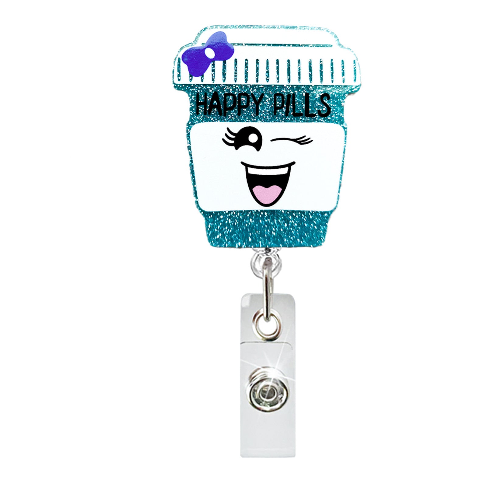Wholesale Colorful Medicine Bottle Medical Acrylic Retractable Badge Scroll Keychain