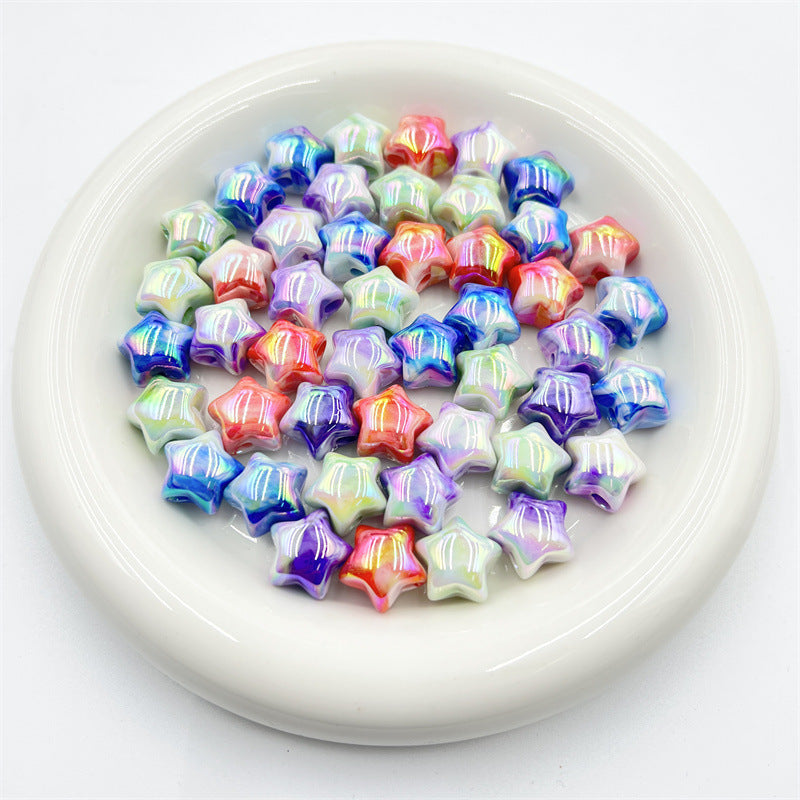 Wholesale 10pcs/pack UV Plating Smudged Round Beads